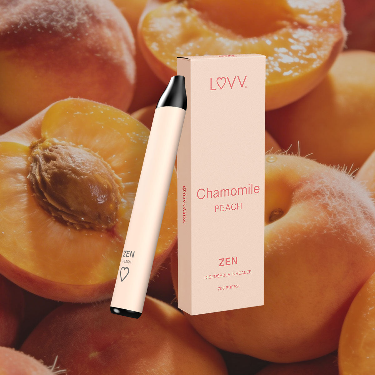 Peach Anxiety Pen | Calming Chamomile Inhaler | ZEN Peach by LUVV LUVV Labs Peach Anxiety Pen | Calming Chamomile Inhaler | ZEN Peach by LUVV LUVV Labs
