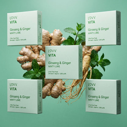 10 Ginseng + Ginger Pods / Minty Lime 2-Packs