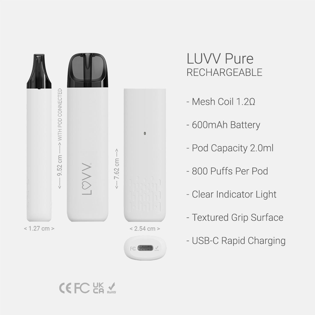 LUVV Pure Rechargeable - For use with V2 Pods LUVV Labs LUVV Pure Rechargeable - For use with V2 Pods LUVV Labs